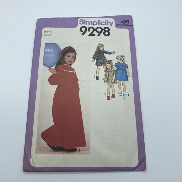 Simplicity 9298 Child Dress Two Lengths and Belt Size 3 Vintage Uncut 1979 - Picture 6 of 6